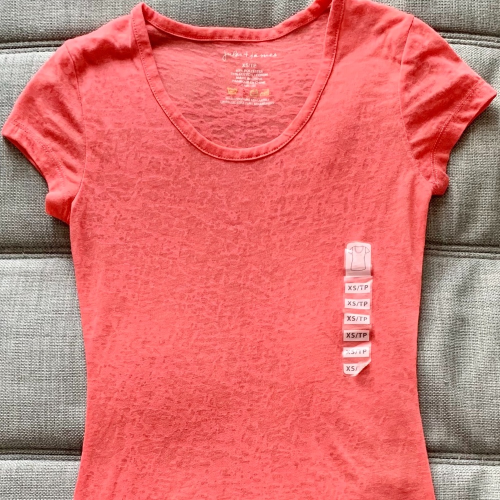 Coral see-through t-shirt
